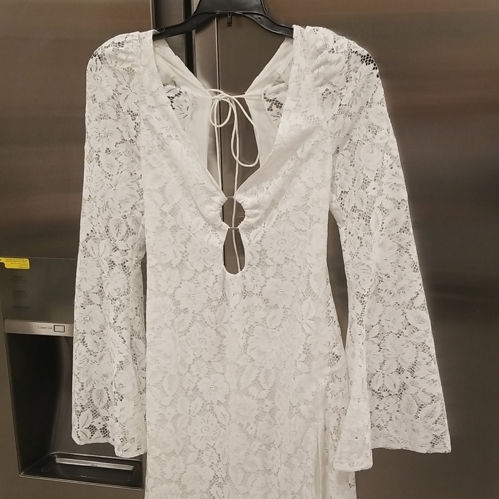 💕FOR LOVE AND LEMONS💕 Frances Lace Maxi Dress ~ White Small S NWT - Picture 12 of 16
